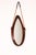 Brown Mid-Century Italian Oval Mirror in Curved Teak, Rope and Leather, 1960s For Sale - Image 8 of 8