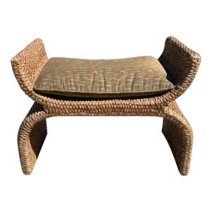 Woven X Shape Bench With Custom Cushion by Baker