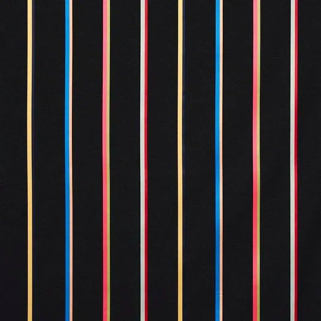 Sample - Schumacher Larivey Stripe Fabric in Charcoal For Sale