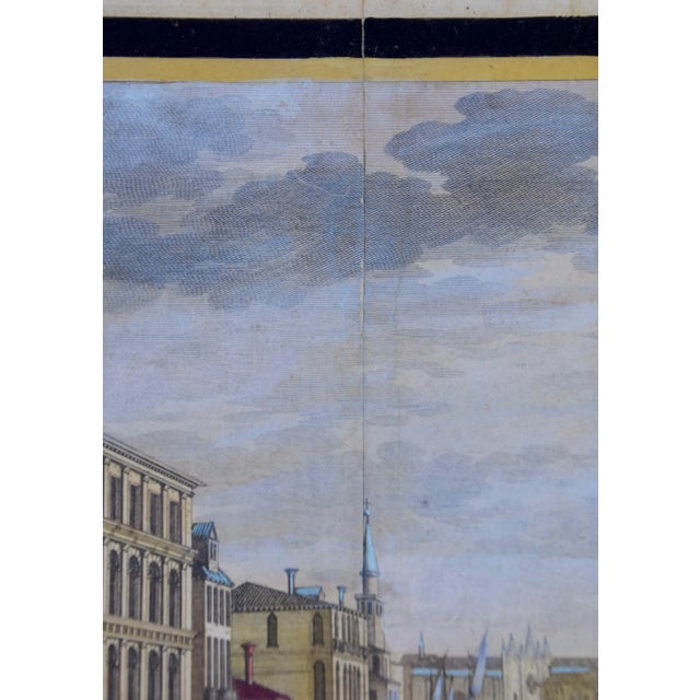View of Venice, Including Gondolas: 18th Century Framed Hand-Colored Engraving by Pieter Van Der Aa, 1722 For Sale - Image 4 of 7