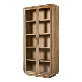 Rustic Glass Door Display Cabinet For Sale