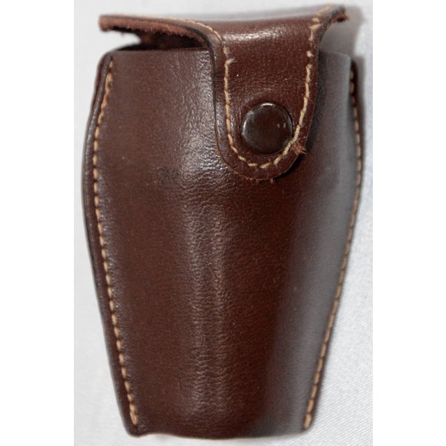 1950s Copper Shot Glasses in Leather Travel Case For Sale - Image 5 of 8