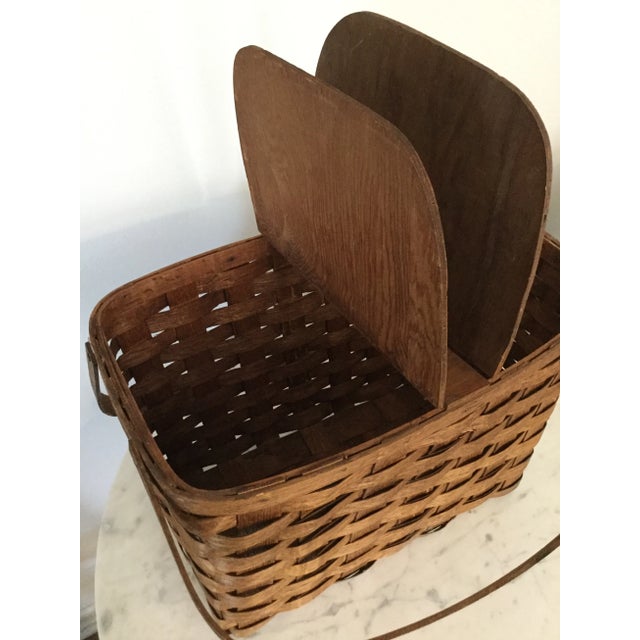 Early 20th Century Antique Oak Picnic Basket For Sale In Orlando - Image 6 of 7