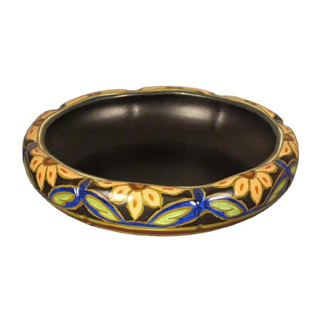 Antique Juendstil Ceramic Bowl from Gouda For Sale