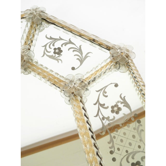 Mid-Century Modern Italian Wall Mirror with Murano Glass Frame, 1950s For Sale - Image 9 of 18