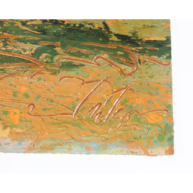 Orange S1980s “Savannah” Abstract Acrylic Landscape Diptych by Harry Hilson For Sale - Image 8 of 9