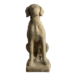 Late 20th Century Cement Dog Sculpture