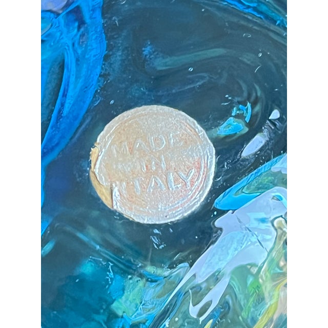 Blue Vintage Italian Empoli Blue Apothecary Pedestal Jar For Sale - Image 8 of 10