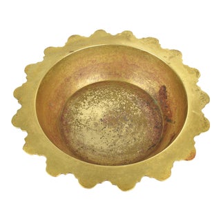 Vintage Solid Brass Trinket Jewelry Valet Tray Bowl For Sale