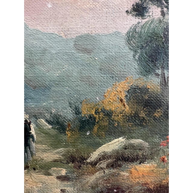 P. Roubin, Promenade sur un sentier de campagne au crépuscule, Oil on Canvas For Sale - Image 7 of 12