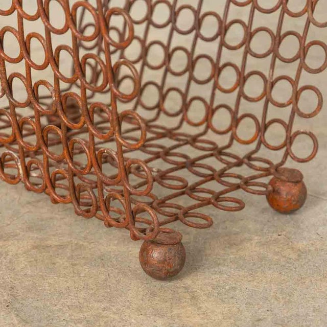 1950s French Modernist Iron Magazine Rack For Sale - Image 9 of 9