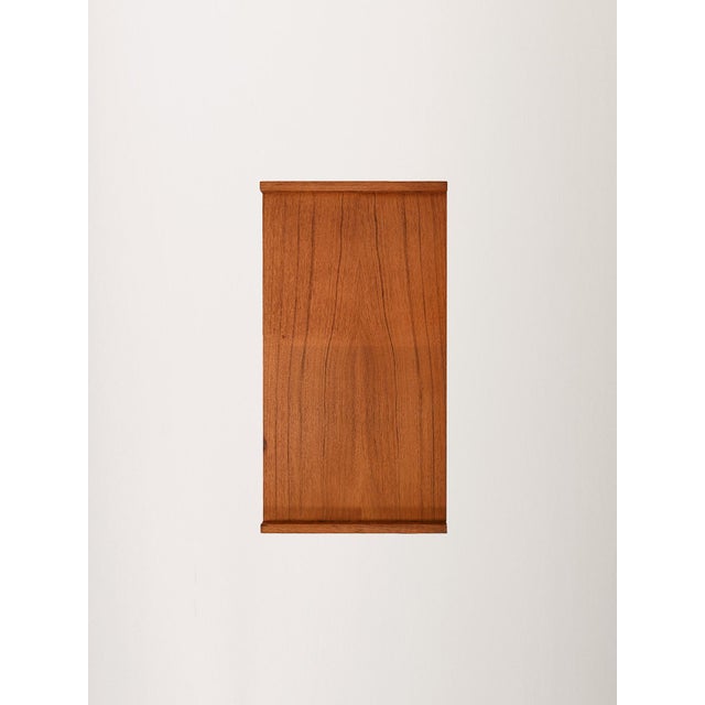 Brown Scandinavian Teak Bedside Table with Two Drawers, 1960s For Sale - Image 8 of 9