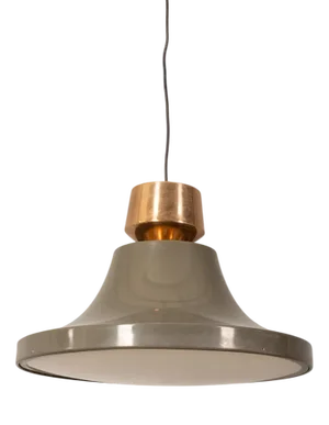 Vintage Italian Pendant in Glazed Metal, 1970s