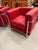 Pair Of. Chrome and Red Leather Club Chair in the Style of Le Corbusier For Sale In New York - Image 6 of 13