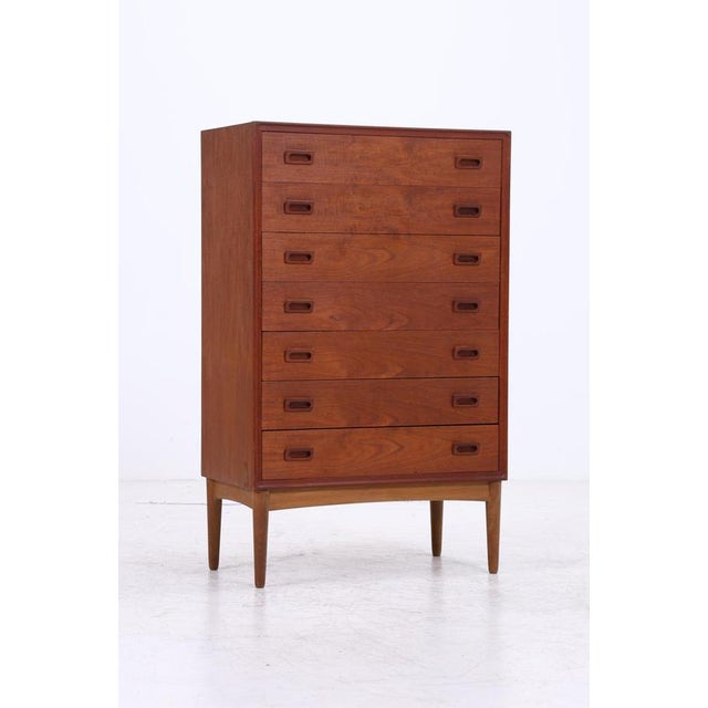 Vintage Teak Tallboy Chest of Drawers For Sale - Image 3 of 13