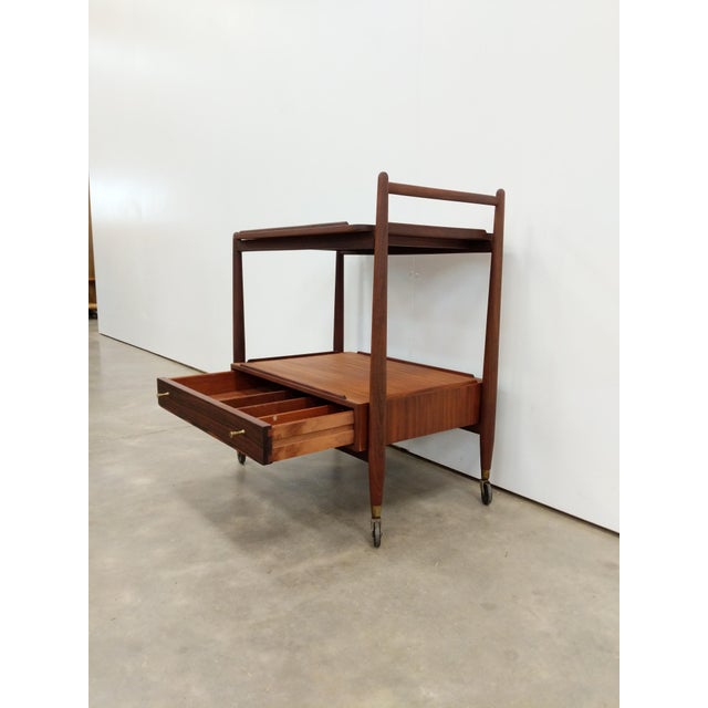 White & Newton Vintage Mid Century Modern Teak Trolley / Cart by White & Newton For Sale - Image 4 of 10