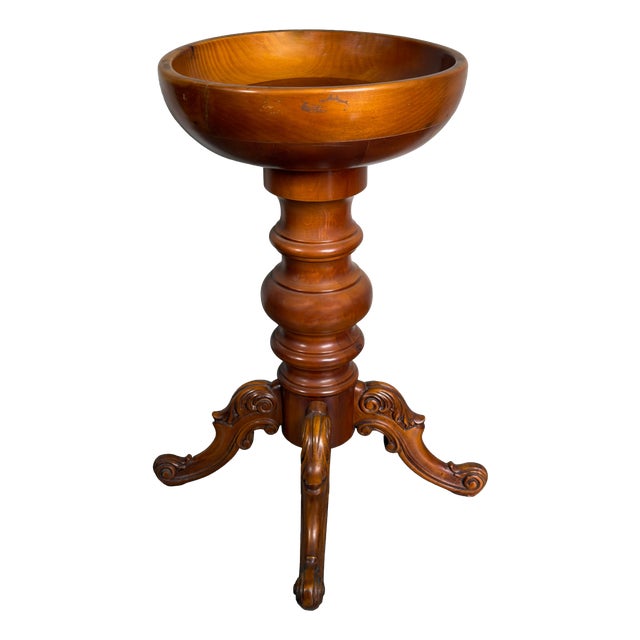 Vintage Tripod Column Planter in Turned Wood, 1960s For Sale