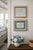 A charming coordinated pair of original watercolor paintings by artist Tisha Whitney, each signed lower right. These soft...