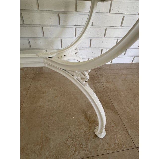 1970s 1970s Painted Wrought Iron Indoor/Outdoor Coffee or Side Table With Glass Top For Sale - Image 5 of 8