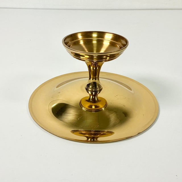 Metal Mid 20th Century Hollywood Regency English Traditional Style Bon Bon Candy Pedestal Compote. For Sale - Image 7 of 7