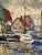 Scandinavian School, Port with Moored Sailboats, 1950s, Oil on Panel, Framed For Sale - Image 10 of 14