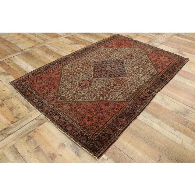 Antique Persian Farahan Rug For Sale In Dallas - Image 6 of 11