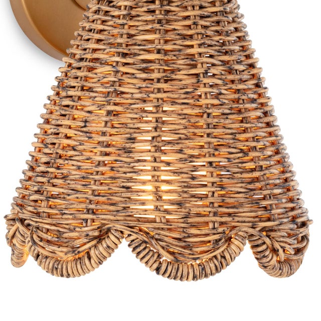 Regina Andrew Kismet Scalloped Hanging Sconce, Natural Brass For Sale - Image 4 of 6