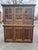 Rustic Wood Hutch Cabinet With Glass Doors and Drawers For Sale - Image 4 of 9