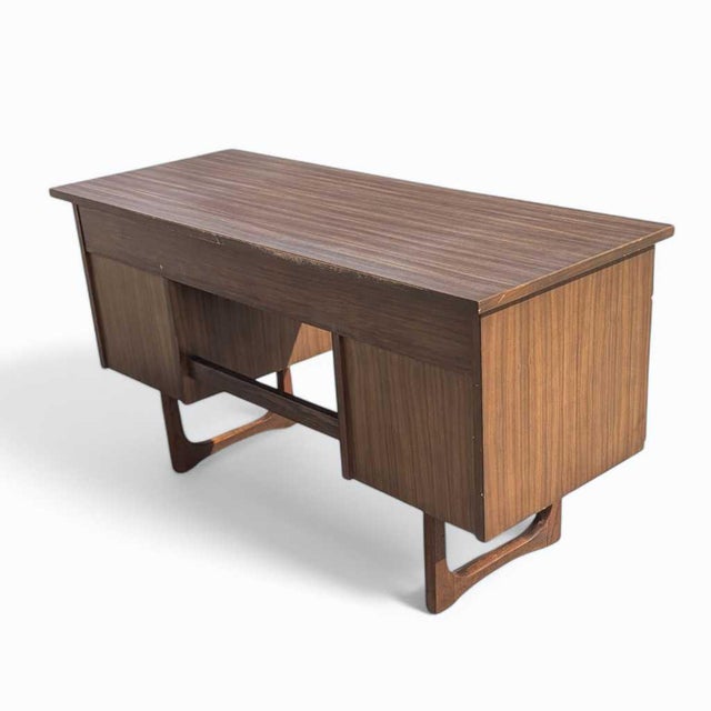 Mid-Century Modern Mid-Century Desk – Laminate Top Desk, Vintage Wooden Desk, Retro Office Desk, Stylish Work Desk For Sale - Image 3 of 18