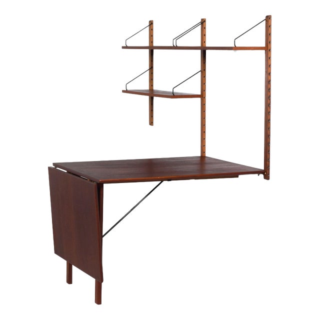 Royal System Wall Unit in Teak with Fold-Out Desk by Poul Cadovius for Cado, 1960s For Sale