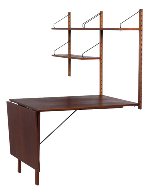 Royal System Wall Unit in Teak with Fold-Out Desk by Poul Cadovius for Cado, 1960s