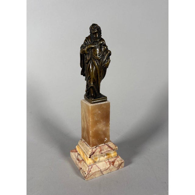 Bronze sculpture of Saint John the Baptist, Italian work, 16th century. He is depicted standing, dressed in a sheepskin,...