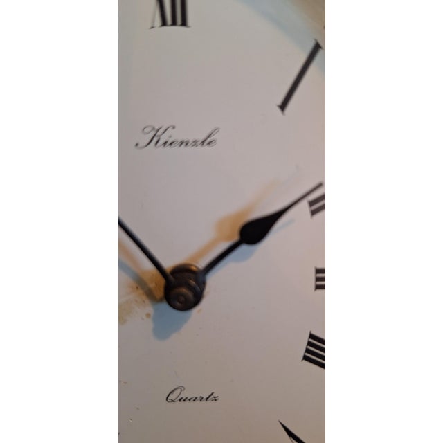 Vintage German Table Clock with Glass Case and White Metal Dial from Kienzle, 1970s For Sale - Image 3 of 8