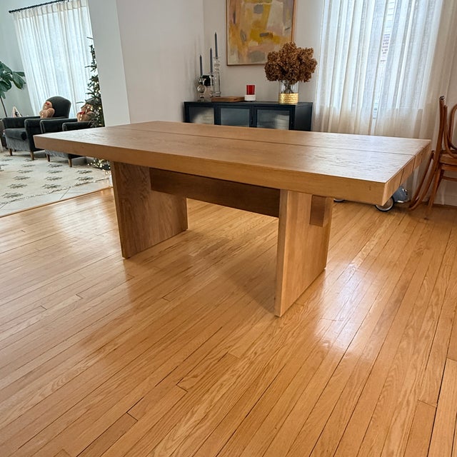 Mihaela Oak Dining Table For Sale In Washington DC - Image 6 of 11