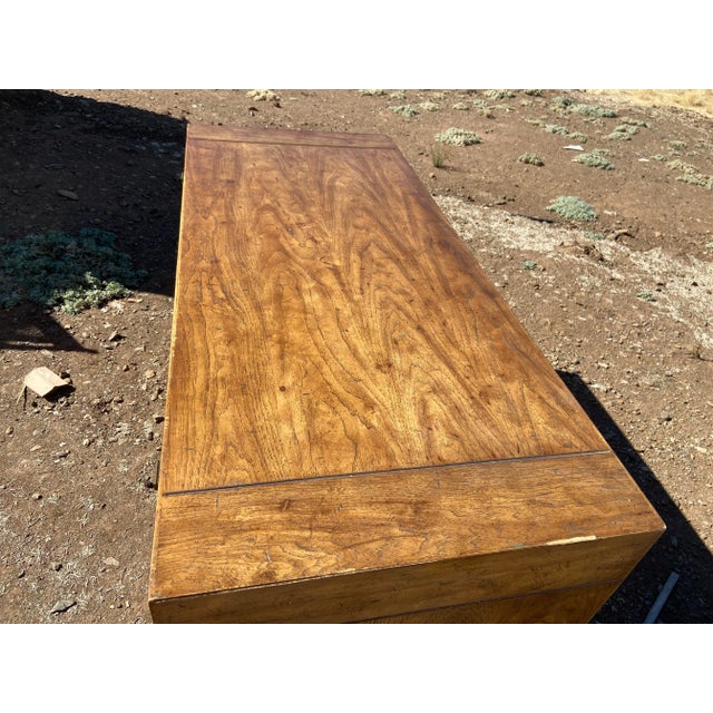 1980s Vintage Mid Century Modern Drexel Campaign Desk For Sale - Image 5 of 12