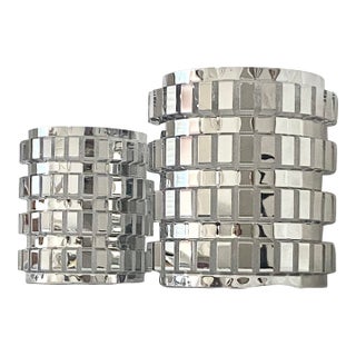 Late 20th Century Y2k Glamour to Your Tabletop With This Striking Pair of Party Lite "Enchanted Linear" Candle Holders For Sale