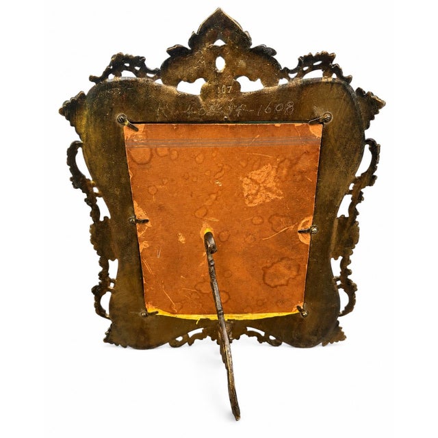 1920s Antique Early 20th-Century Ornate Cast Metal Rococo Revival Picture Frame, Circa 1920s–1940s For Sale - Image 5 of 11