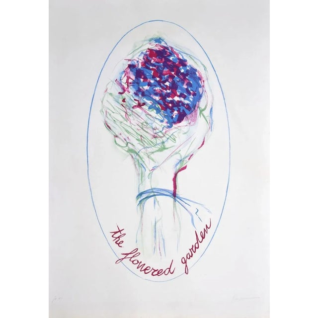 Flowered Garden is an original Lithograph artwork realized in 1975 ca. by Ernesto Treccani. Hand-signed at the bottom,...