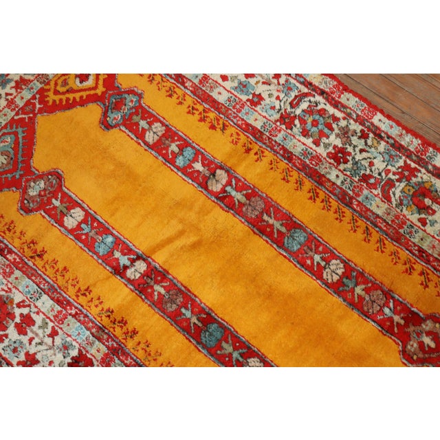 Bright Saffron Antique Angora Oushak Rug, Early 20th Century - 3'11" x 6'1" For Sale In New York - Image 6 of 6