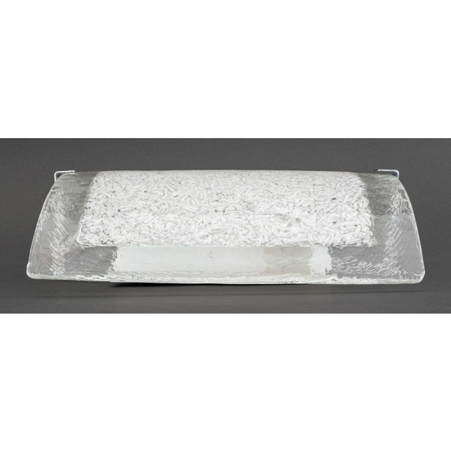 iTre Murano Art Glass Wall Sconce, colorless glass with encased opaque white glass beads, label to top right corner. 12" H...