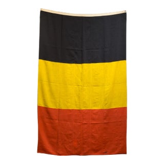 Early 20th Century Monumental Belgian Flag C.1940-1950 For Sale