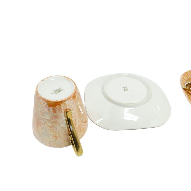 1950s Art Deco Coffee Cups from Ćmielów, Poland, 1960s, Set of 4 For Sale - Image 5 of 9