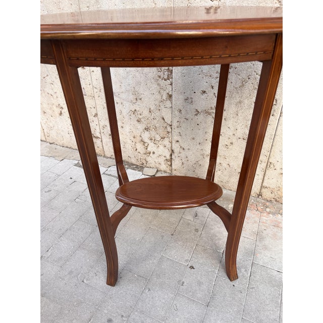Side Table with Oval Lower Shelf, 1920s For Sale - Image 3 of 7