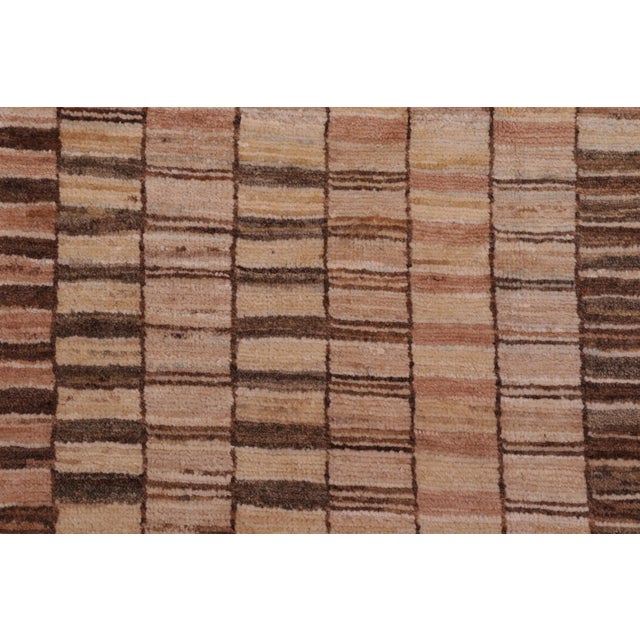 Modern Gabbeh Tan/Brown Wool Rug - 7'8'' X 9'8'' For Sale In New York - Image 6 of 10
