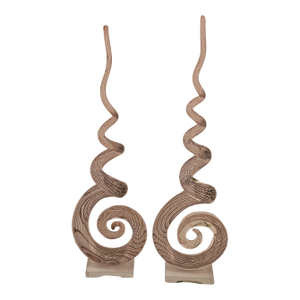 Murano Curliecue Blown Glass Sculptures -a Pair