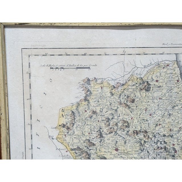Paper L' Abruzzo Ulteriore E Citeriore Framed Map by Antonio Zatta, 1783 For Sale - Image 7 of 9