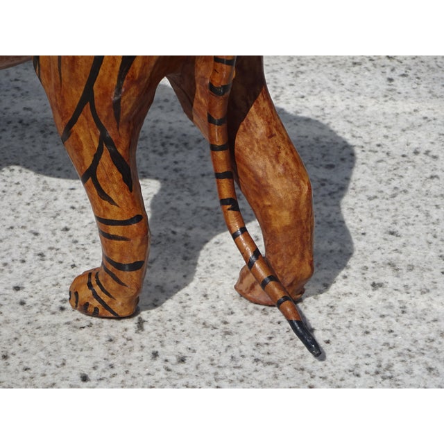 Vintage Leather Tiger, 1960s For Sale - Image 10 of 12