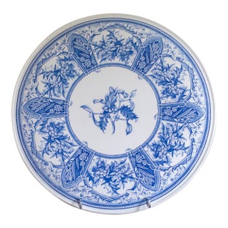 1980s Spode Porcelain Cake Plate Platter Blue Room Collection Prince Albert 1857 England For Sale