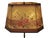 Antique Wire Mesh Rembrandt Style Shade With Painted Stenciled Red Rose and Green Floral Design on 1920s Painted Gold Floor Lamp For Sale - Image 4 of 15