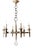 Arts and Crafts Golden Hand-Forged Six-Light Iron Chandelier, Germany, 1920s For Sale